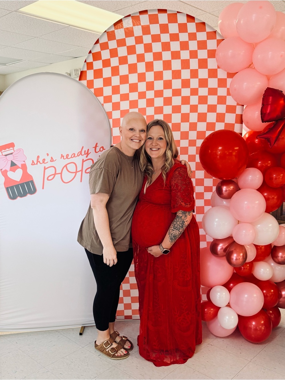 Pink blush maternity dress